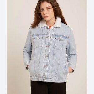 Frank and Oak Fleece-Lined Denim Jacket Size M